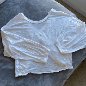 Free people cropped white long sleeve tee